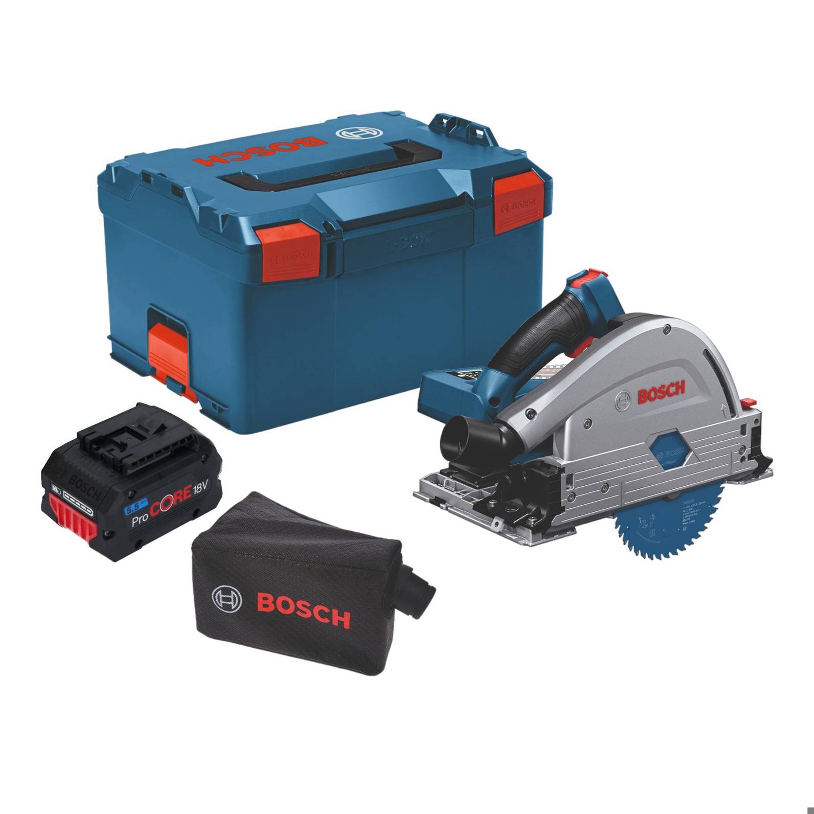 Bosch GKT 18V-52 GC Professional Akku Tauchsäge 18 V 140 mm BITURBO Brushless + 1x ProCore Akku 5,5 Ah