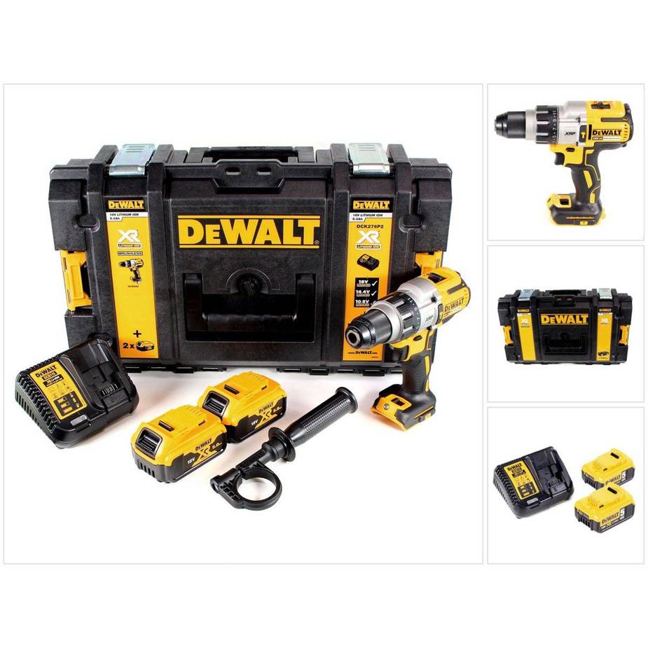 DeWalt DCD 996 P2 Akku Schlagbohrschrauber 18V 95Nm Brushless + 2x Akku 5,0Ah + Ladegerät + Toughbox
