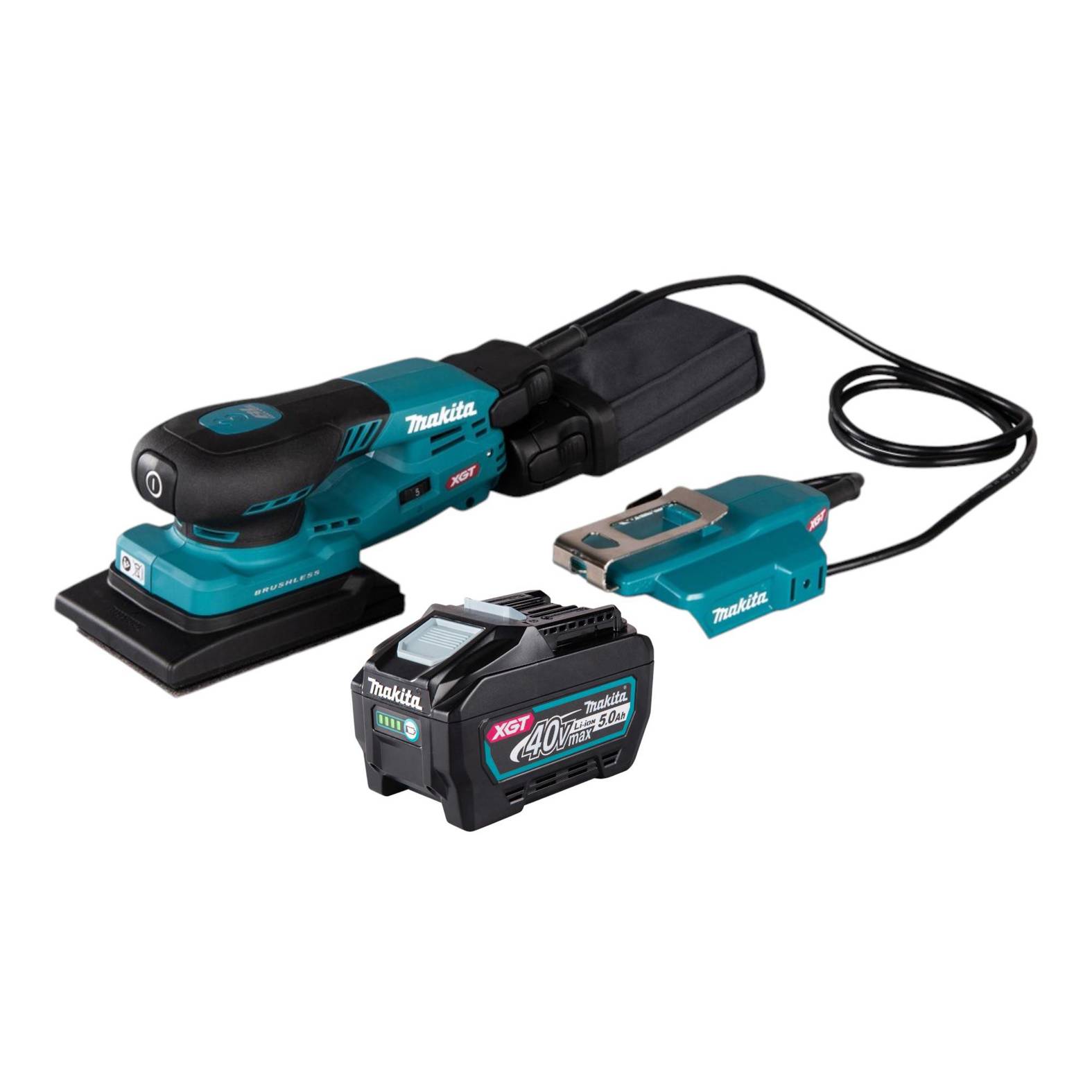 Makita BO 005 CGT1 Akku Schwingschleifer 40 V max. 80 x 130 mm 3,0 mm Hub Brushless + 1x Akku 5,0 Ah | ohne Ladegerät