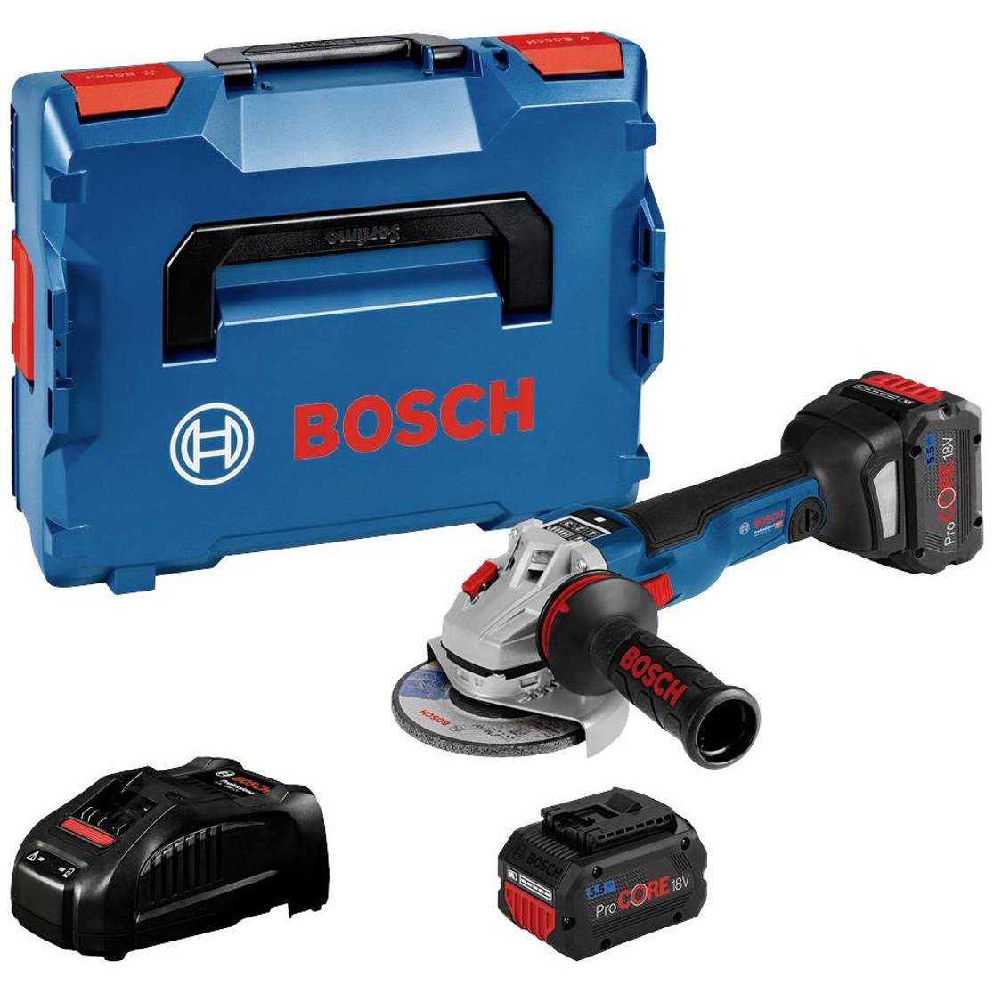 Bosch GWS 18V-10 SC Akku Winkelschleifer 18 V 125 mm ( 06019G340E ) Brushless + 2x ProCORE Akku 5,5 Ah