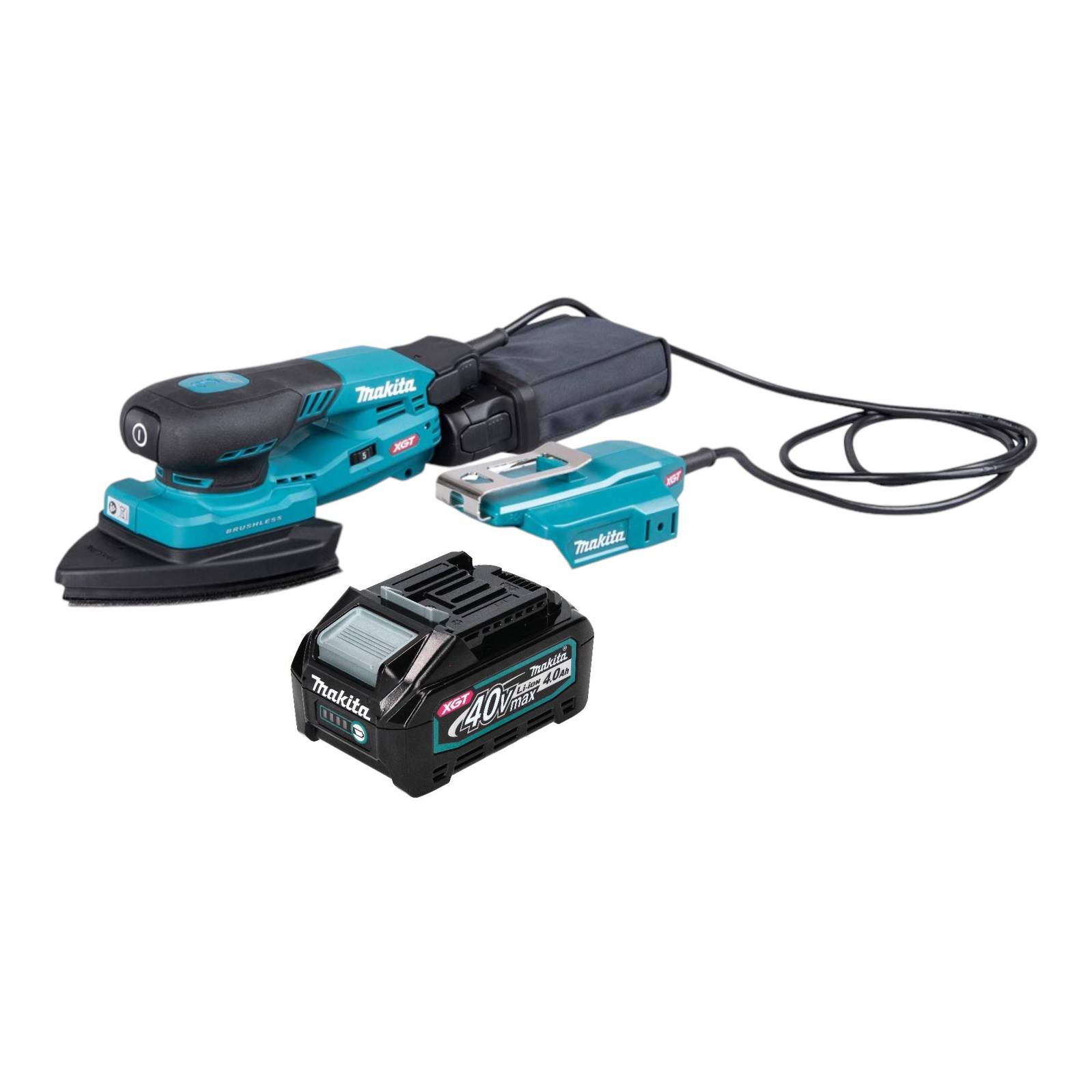 Makita BO 006 CGM1 Akku Deltaschleifer 40 V max. 100 x 150 mm 3,0 mm Hub Brushless + 1x Akku 4,0 Ah | ohne Ladegerät
