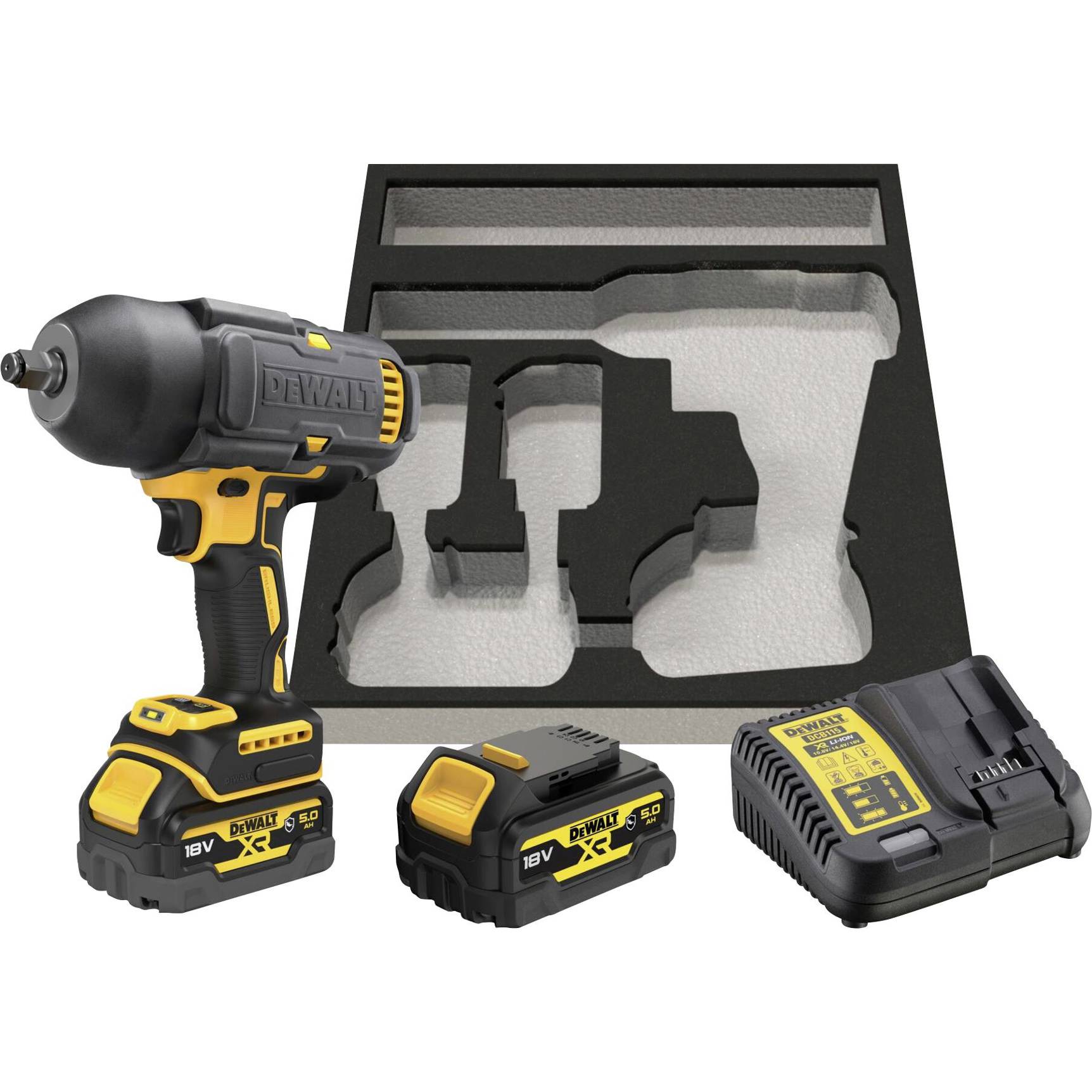 DEWALT DCF900P2G-QW Akku-Schlagschrauber 1.396 Nm 18 V 5.0 Ah Li-Ion inkl. Akku | inkl. 2. Akku | inkl. Ladegerät