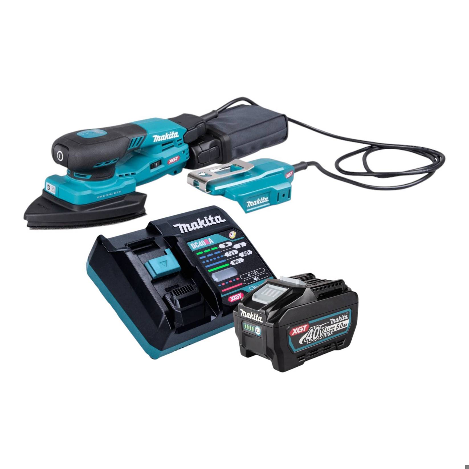 Makita BO 006 CGT101 Akku Deltaschleifer 40 V max. 100 x 150 mm 3,0 mm Hub Brushless + 1x Akku 5,0 Ah + Ladegerät