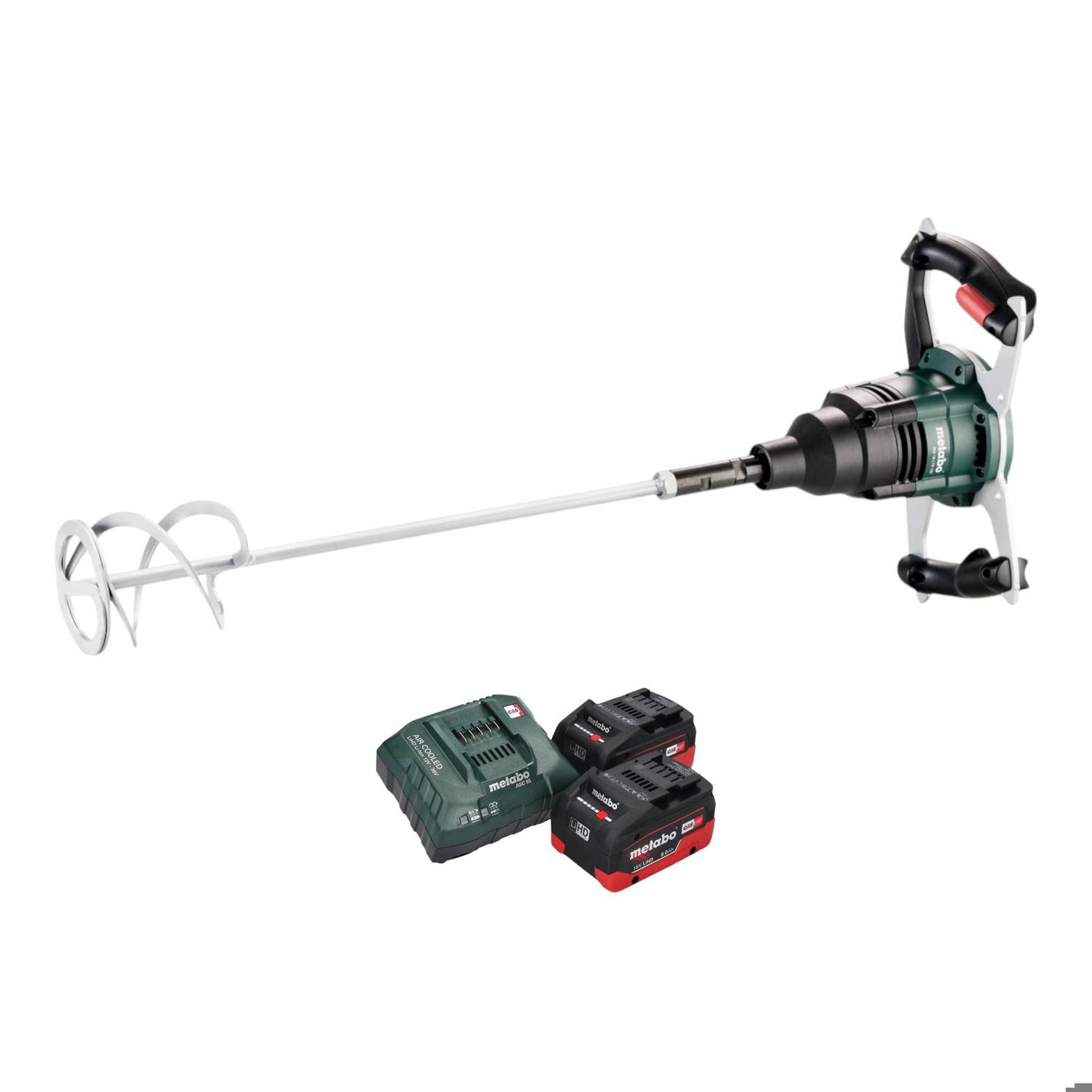 Metabo RW 18 LTX 120 Akku Rührwerk 18 V 40 l Mischmenge 2x LiHD Akku 8,0 Ah + Ladegerät