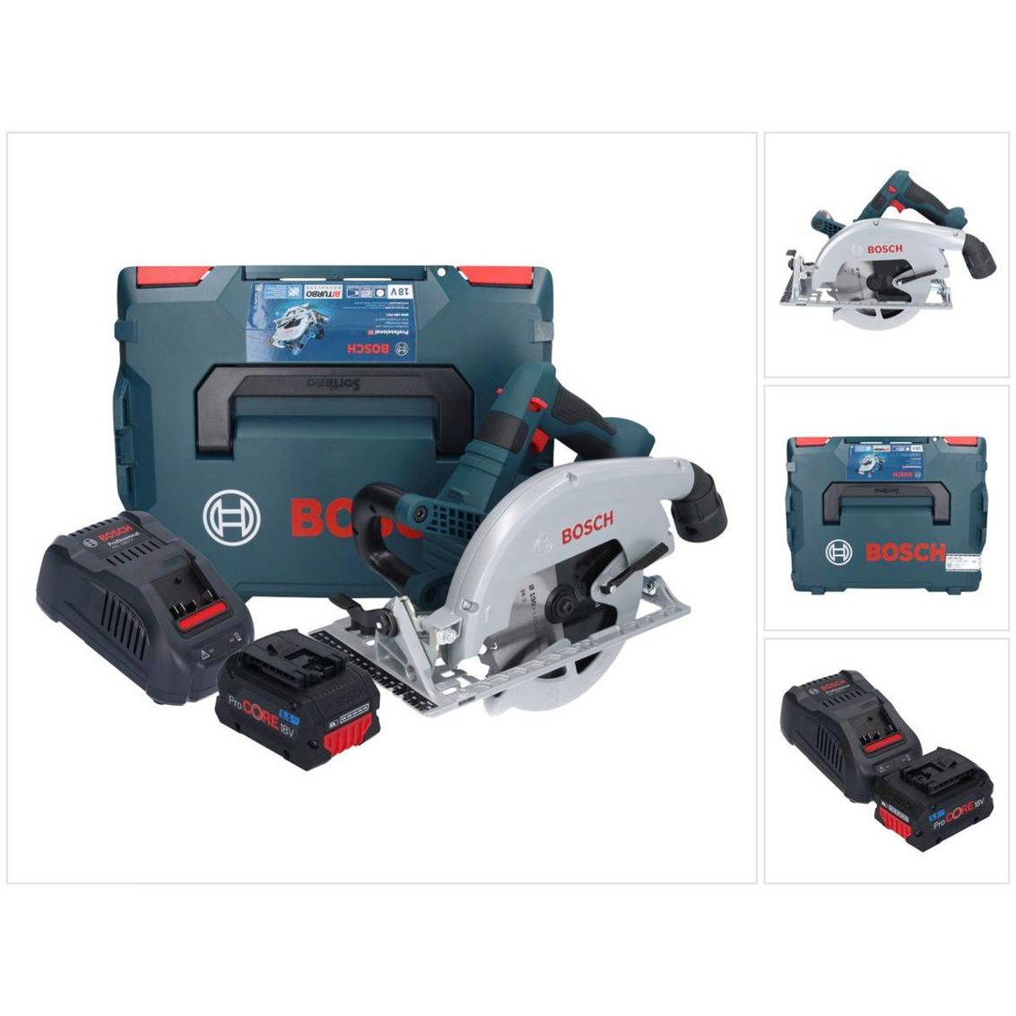 Bosch GKS 18V-70 L Akku Kreissäge 18 V Brushless 190 mm BITURBO + 1x ProCORE Akku 5,5 Ah + Ladegerät + L-Boxx