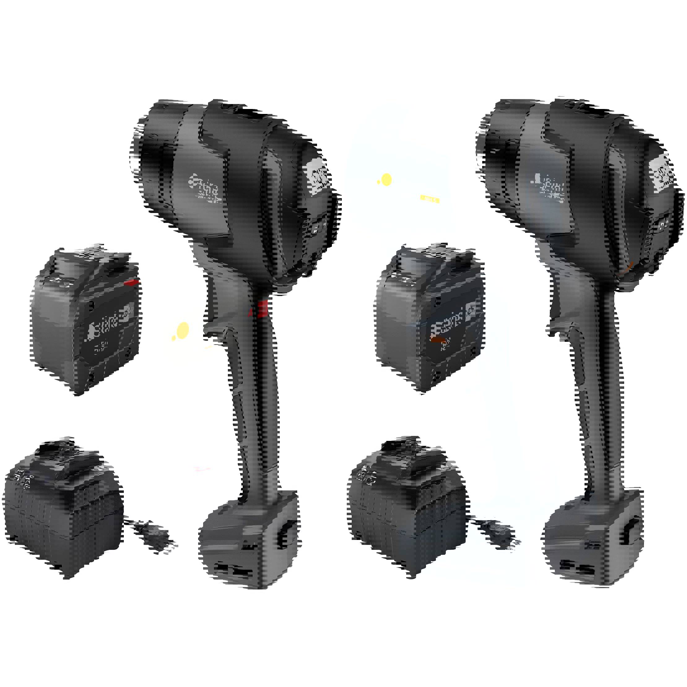 Steinel Akku Heißluftpistole MH 5 | Heißluftgebläse mit 5.5 Ah Metabo CAS Akku | LCD-Display | 500°C | startklar in 4 Sek.