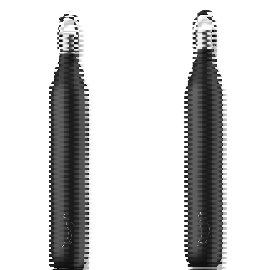 Chillys Bottles Limited - B1000S2ABLK (1000 ml) Trinkflasche für die tägliche Nutzung, Schwarz, 24h Kalt, 12h Heiß, Schraubdeckel