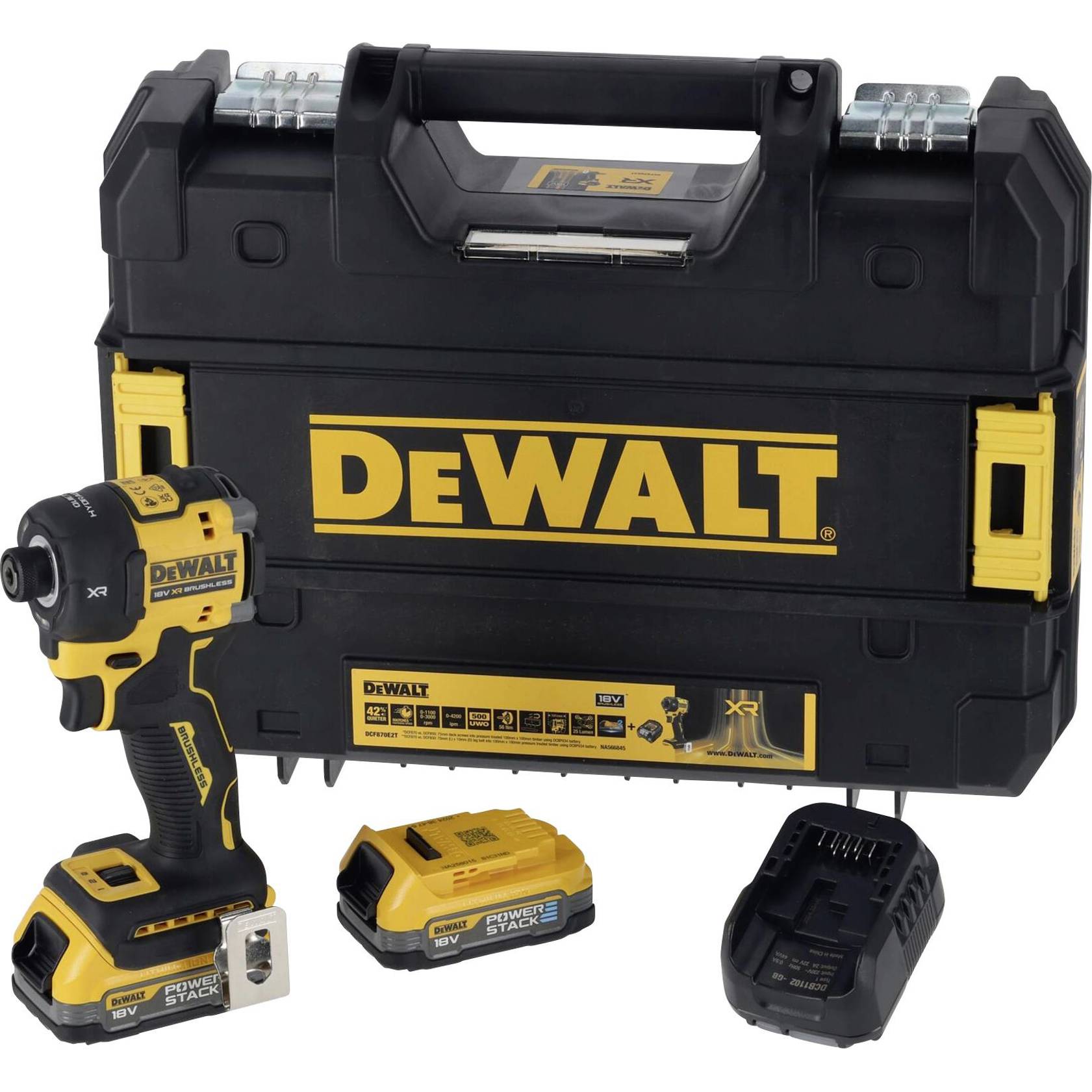DEWALT DCF870E2T-QW Akku-Schlagschrauber 18 V bürstenlos | inkl. 2. Akku | inkl. Ladegerät