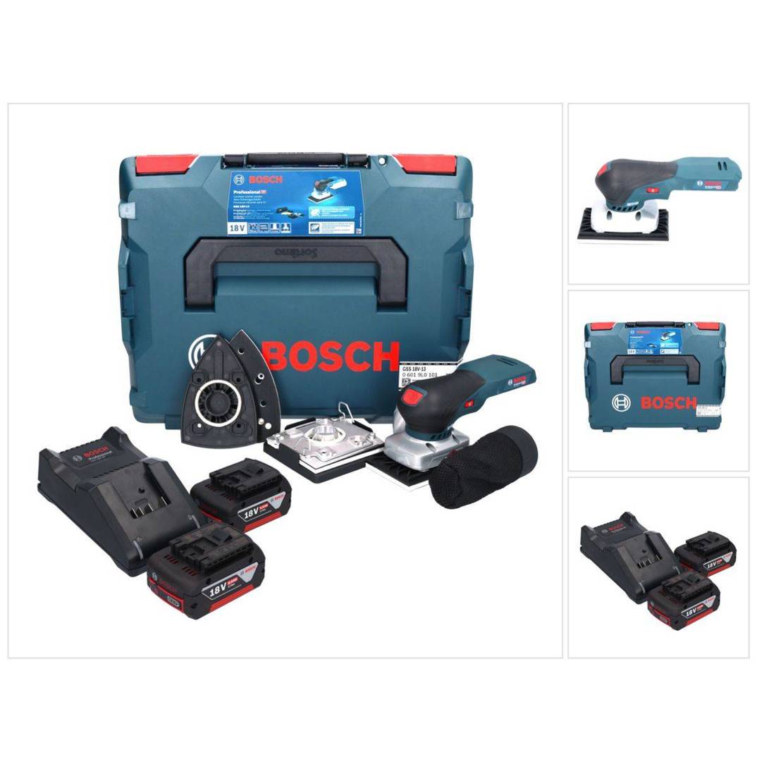 Bosch GSS 18V-13 Akku Schwingschleifer 18 V + 2x Akku 5,0 Ah + Ladegerät + L-BOXX