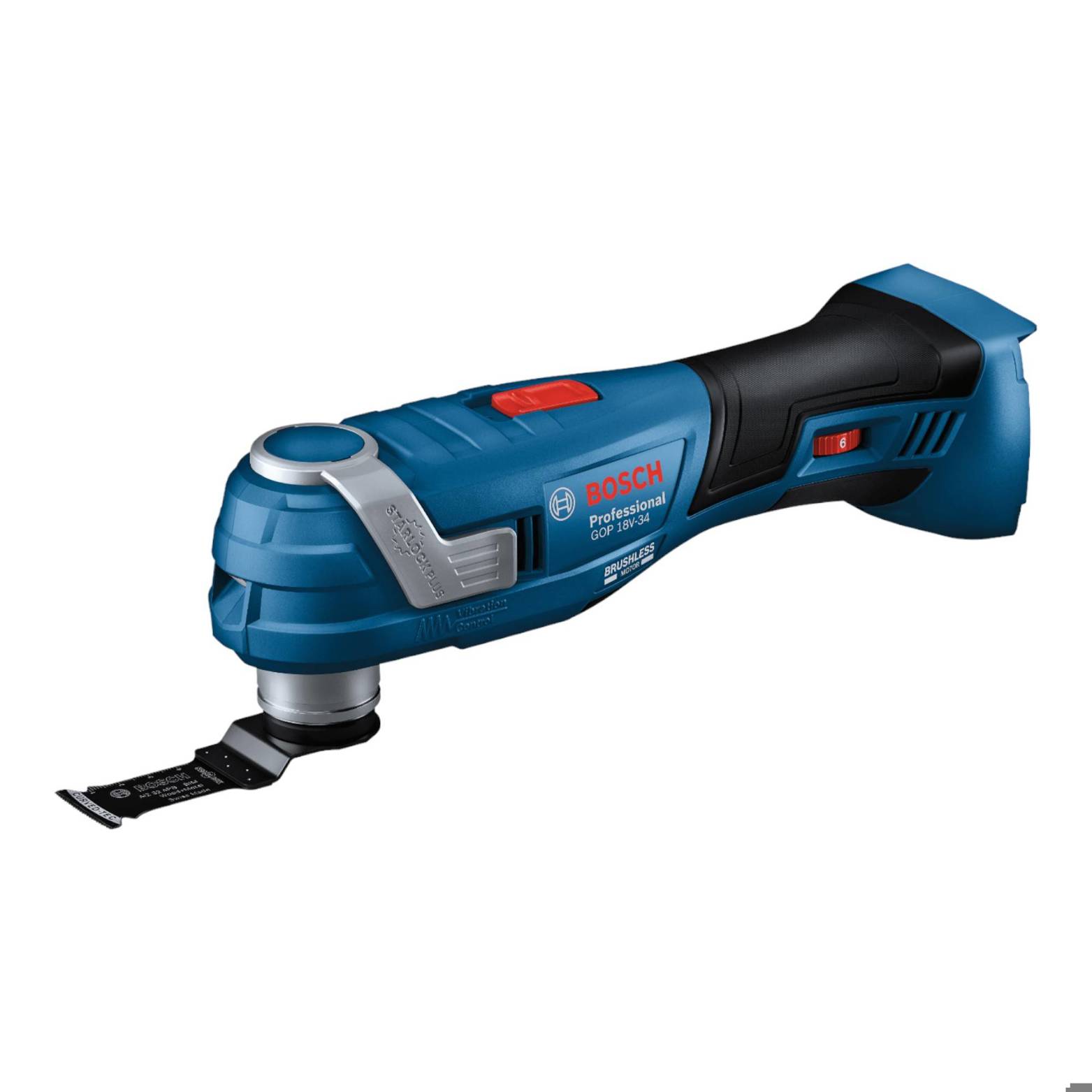 Bosch GOP 18V-34 Professional Akku Multi Cutter 18 V Starlock Plus + 1x Akku 2,0 Ah + Ladegerät + 17 tlg.