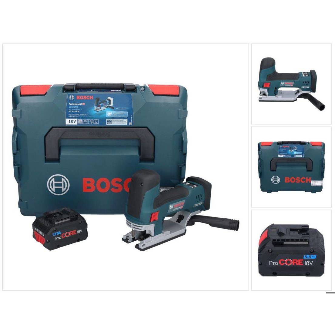 Bosch GST 18V-155 SC Professional Akku Stichsäge 18 V + 1x ProCORE Akku 5,5 Ah + L-Boxx | ohne Ladegerät