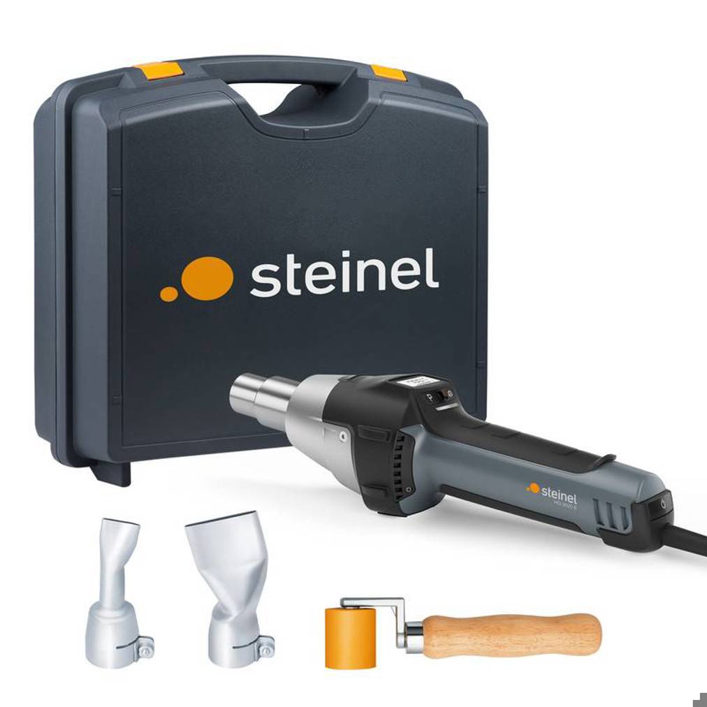 Steinel Heißluftpistole HG 2620 E Set | 2300 W Stab-Heißluftgebläse | 50°-700°C | LCD-Display | Loc-Funktion | 3m Kabel