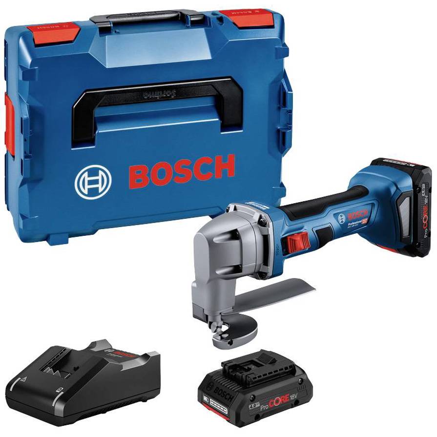 Bosch Professional Akku-Blechschere 0601926301 GSC 18V-16 E bürstenlos | inkl. 2. Akku | inkl. Ladegerät | inkl. Koffer